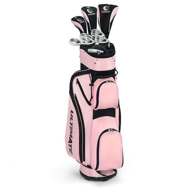 Set 10 Pieces Golf Clubs Set includes Alloy Driver Red/Black